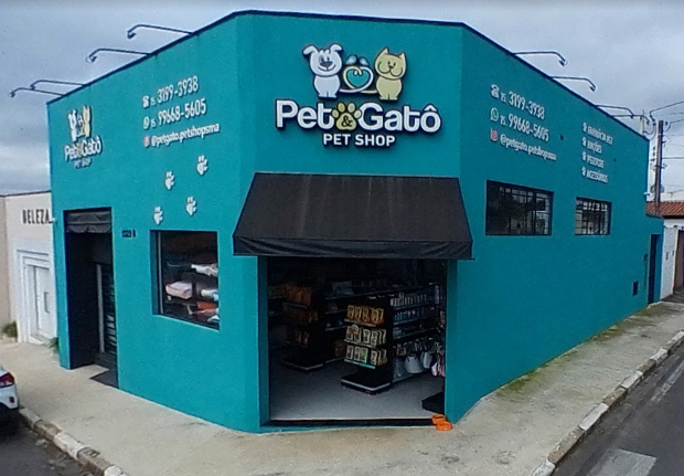 Fachada da loja Pet & Gatô Pet Shop, no centro de São Miguel Arcanjo